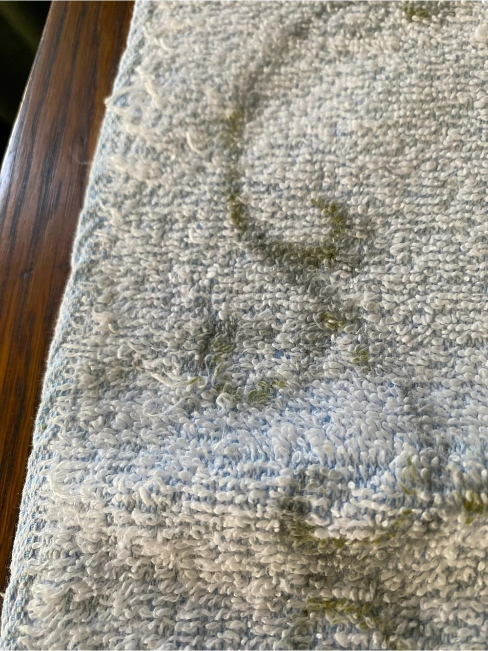 Vintage 1960s Mid Century MCM Blue Floral Bathroom Towel